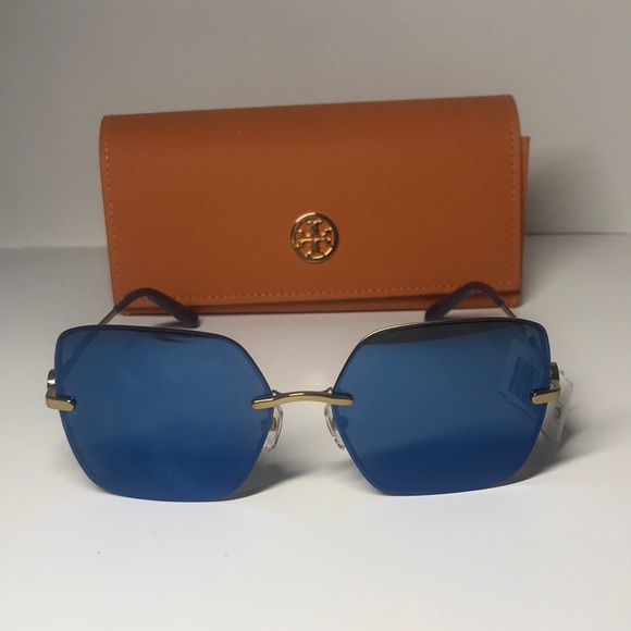 New Authentic Tory Burch TY6080 Blue Sunglasses with Orange Case main image 9